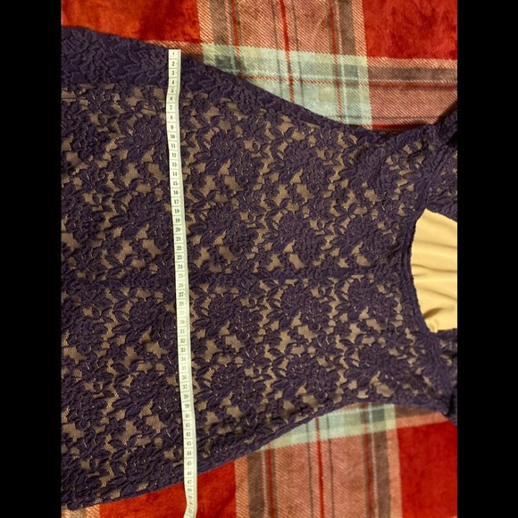 ROZ & ALI lace purple elegant stylish dress/size 4 - Picture 10 of 11